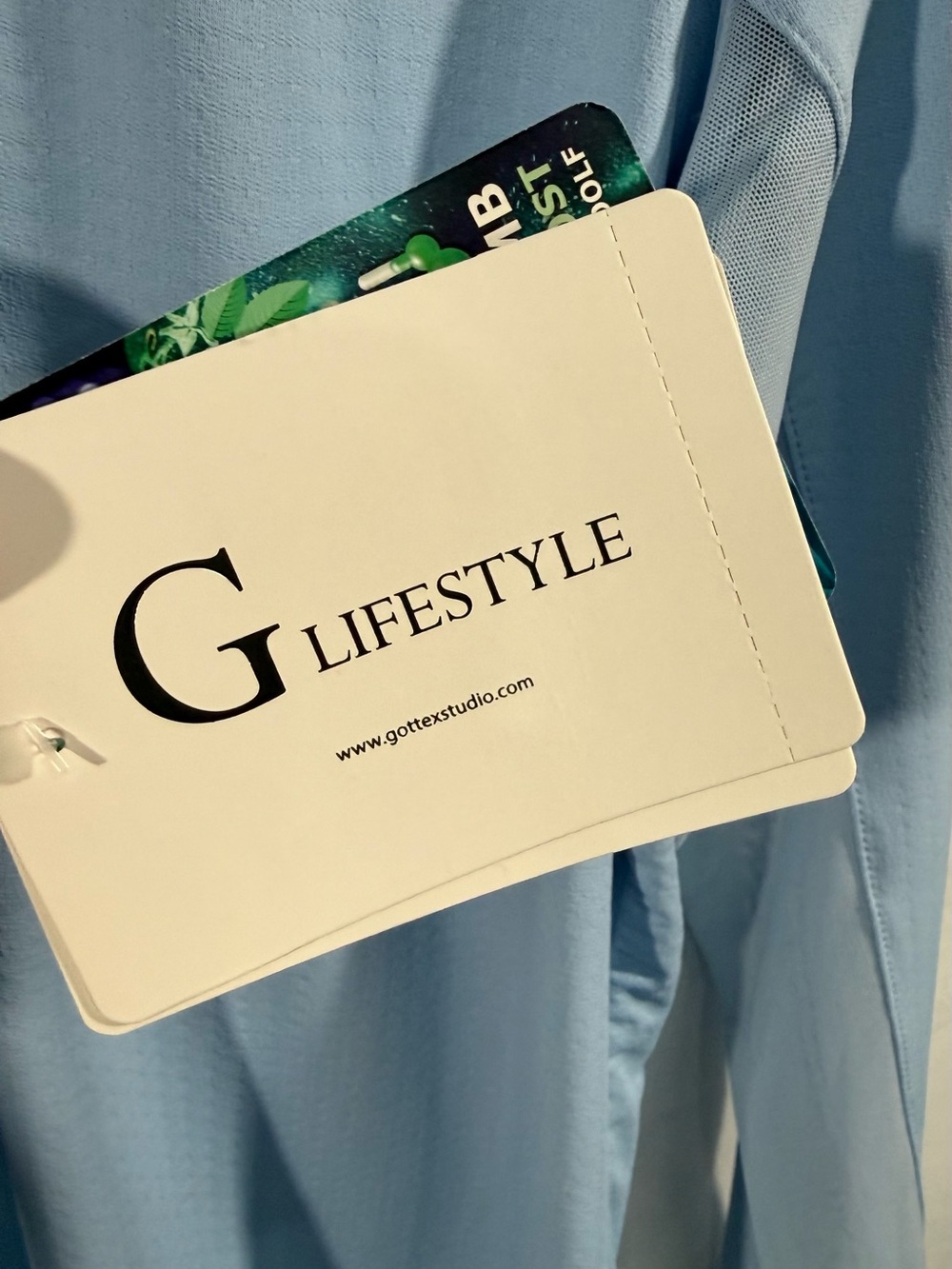 G Lifestyle Double Ruffle Long Sleeve Golf Top Light Blue/Bright Peri Size L NWT - Picture 4 of 7